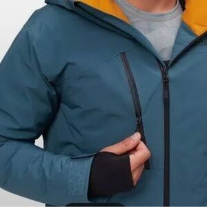 Marmot Warmcube 800 fill Men's Teal Jacket with Mustard Accents